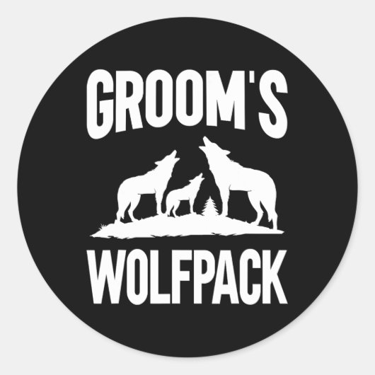Groom Squad Wolfpack Runder Aufkleber (Vorderseite)