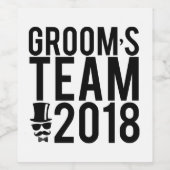 Groom-Team 2018 Weinetikett (Einzelnes Label)