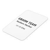 Groom team groomsman name date bachelore party magnet (Linke Seite)