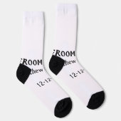 Groom team groomsman name date bachelore party socken (Rechts)