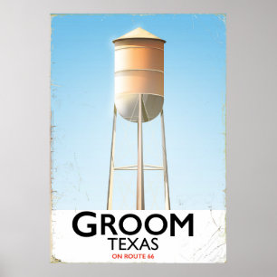 Groom Texas Route 66 Americana Reiseausdruck Poster