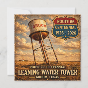 Groom Texas Route 66 Vintage Reisepapier Karte