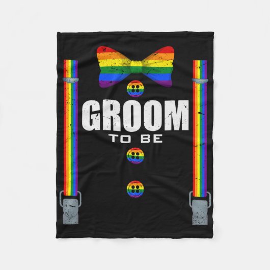 Groom to be Gay Lgbtq Pride Rainbow Flag Wedding B Fleecedecke (Vorderseite)