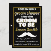 Groom to be Mustache Polterabend Einladungen (Vorne/Hinten)