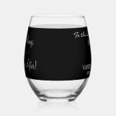 Groom to Bridge Monogram Black Silver Rings Weinglas Ohne Stiel (Rechts)