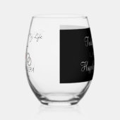 Groom to Bridge Monogram Black Two Tone Weinglas Ohne Stiel (Links)