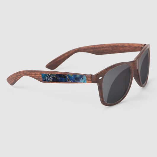Groom Trauzeuge Blue Wedding Custom Sonnenbrille (Rechts)