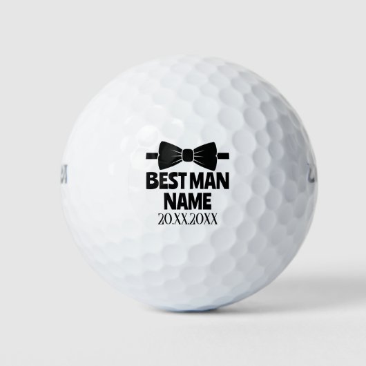 Groom Trauzeuge Bow Krawatte Hochzeit Bachelor Par Golfball (Vorderseite)
