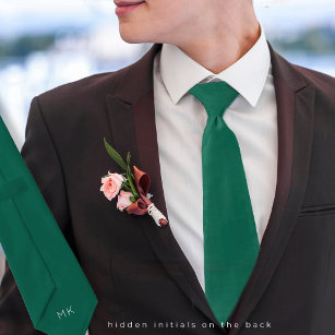 Groom Trauzeugen Initials Emerald Green Wedding Krawatte