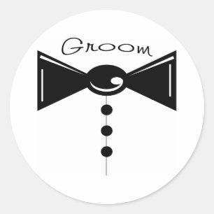 Groom Tux T - Shirt & Geschenke Runder Aufkleber