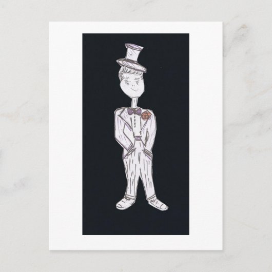 Groom Tuxedo Postkarte (Vorderseite)