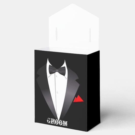Groom-Tuxedo-Shirt Geschenkschachtel (Geöffnet)