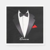 Groom Tuxedo Shirt - Paper Napkins Serviette (Vorderseite)