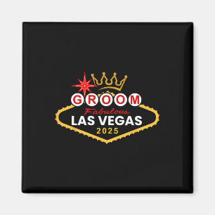 Groom Vegas Bachelor Party Group 2025 Verheiratet  Magnet