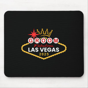 Groom Vegas Bachelor Party Group 2025 Verheiratet  Mousepad