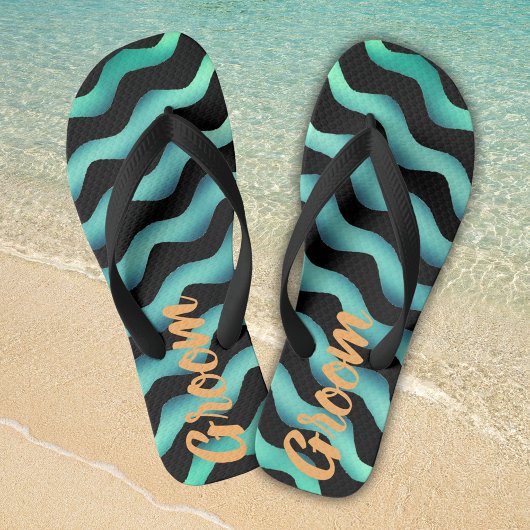 Groom Waves Marine Beach Hochzeiten Flip Flops Badesandalen