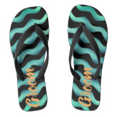 Groom Waves Marine Beach Hochzeiten Flip Flops Badesandalen (Fußbett)
