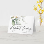 Groom Wedding Day Bride Unser ewig fängt heute an Karte (Gelbe Blume)