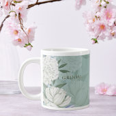 Groom Wedding Gift – Sage Green & Peonies Floral Jumbo-Tasse