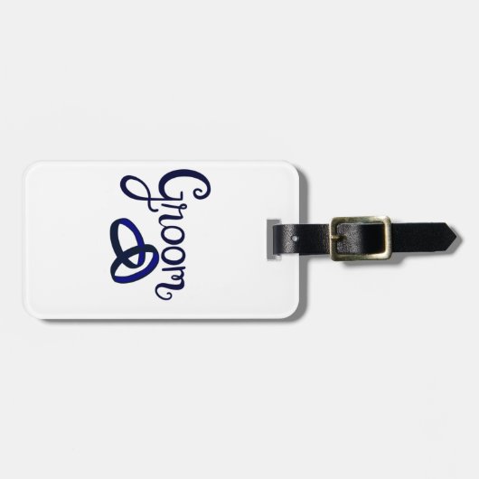 Groom Wedding Luggage Tags Gepäckanhänger (Vorderseite horizontal)