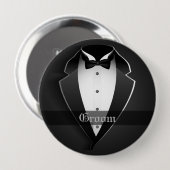 Groom Wedding Party Button (Vorne & Hinten)