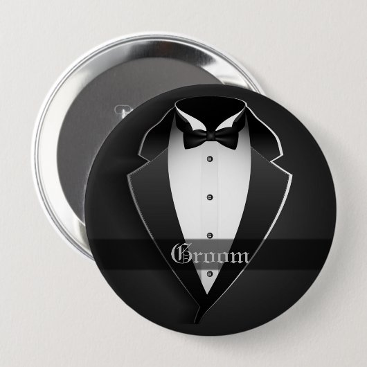Groom Wedding Party Button (Vorne & Hinten)
