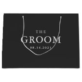 Groom Wedding Simple Classic Black and White Große Geschenktüte (Vorderseite)