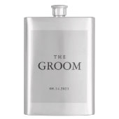 Groom Wedding Simple Classic Black Flachmann (Vorderseite)