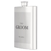 Groom Wedding Simple Classic Black Flachmann (Links)