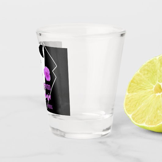 Groom Wedding Tuxedo Lavender Blume Personalisiert Schnapsglas (Rechts)