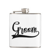 Groom Wedding word art  Flachmann (Vorderseite)