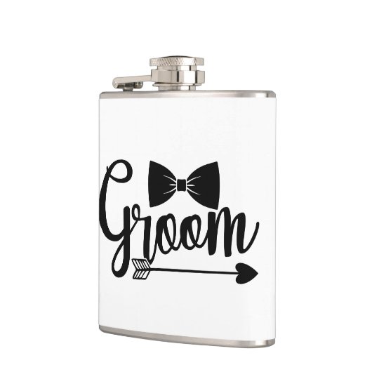 Groom Wedding word art  Flachmann (Links)