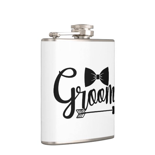 Groom Wedding word art Flachmann (Rechts)