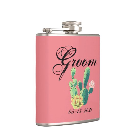 Groom Whiskey Flask Bohemisch Cactus succulents De Flachmann (Rechts)