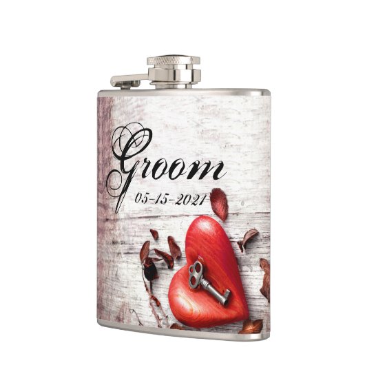 Groom Whiskey Flask Country Holzschlüssel für mein Flachmann (Links)