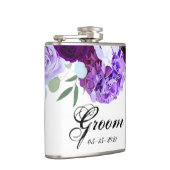 Groom Whiskey Flask Lavender Hibiskus auf Weiß Flachmann (Rechts)