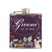 Groom Whiskey Flask Plum Lila Rose Goldene Geometr Flachmann (Vorderseite)