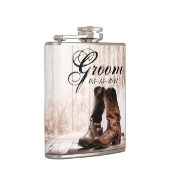 Groom Whiskey Flask stiefeln Land rustikaler Weste Flachmann (Rechts)