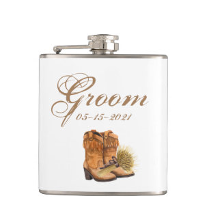 Groom Whiskey Flask Summer Country Hochzeit rustik Flachmann
