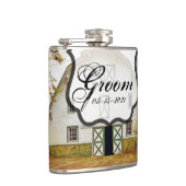 Groom Whiskey Flask Sunset Stall Land Rustikale Fi Flachmann (Rechts)