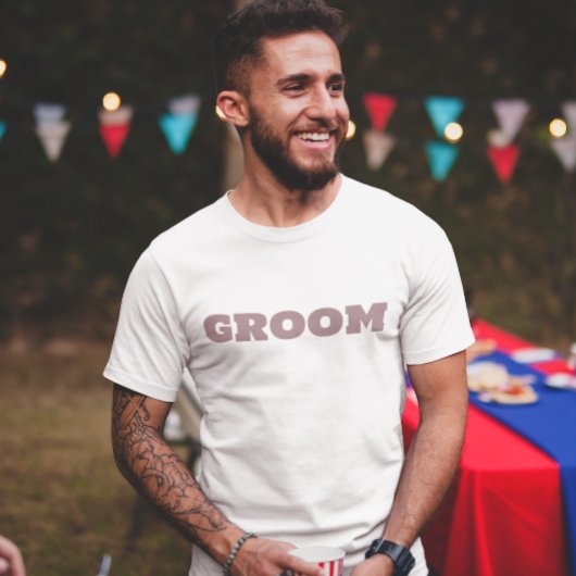 Groom White Wedding Party T-Shirt