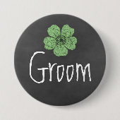 Groom Wild Green Rose Chalkboard Button (Vorderseite)