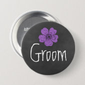 Groom Wild Lila Rose Chalkboard Button (Vorne & Hinten)