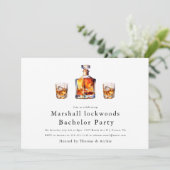 Groom zu moderner einfacher Junggeselle Einladung (Stehend Vorderseite)