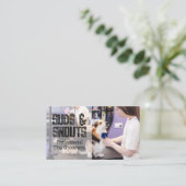 Groomer Brushing Dog Fur Visitenkarte (Stehend Vorderseite)