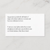 Groomer Brushing Dog Fur Visitenkarte (Rückseite)