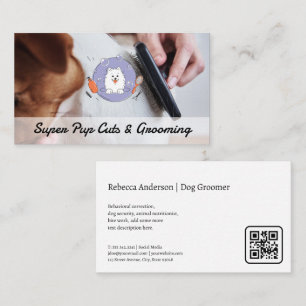 Groomer Brushing Dog   Tierdienste Visitenkarte
