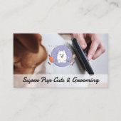 Groomer Brushing Dog | Tierdienste Visitenkarte (Vorderseite)