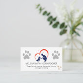 Groomer Care Logo | Dog Paw Visitenkarte (Stehend Vorderseite)