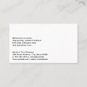 Groomer Combing Dog Hair Visitenkarte (Rückseite)